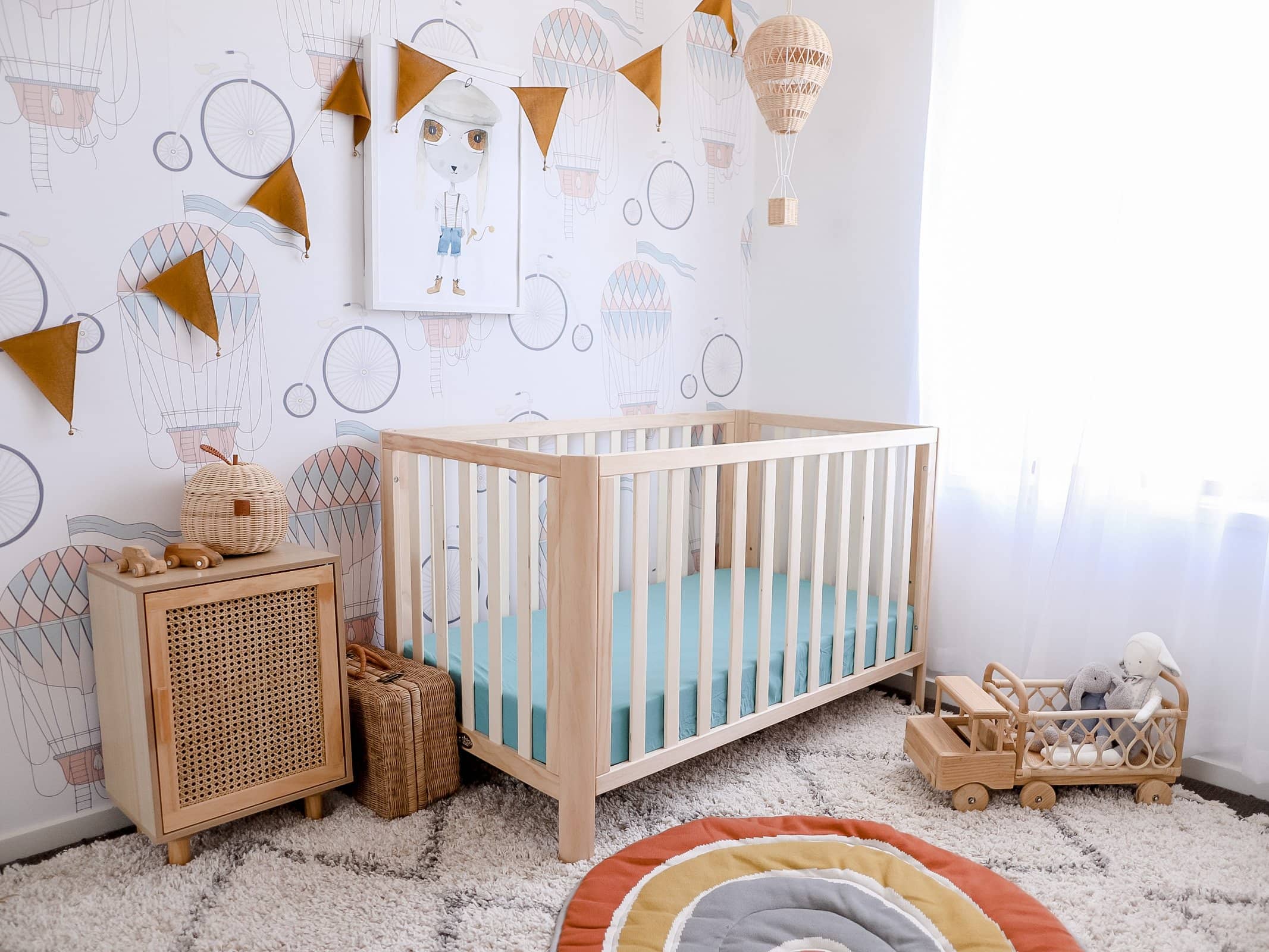 Duck Egg Fitted Organic Cot Sheet Baby Bedding Australia