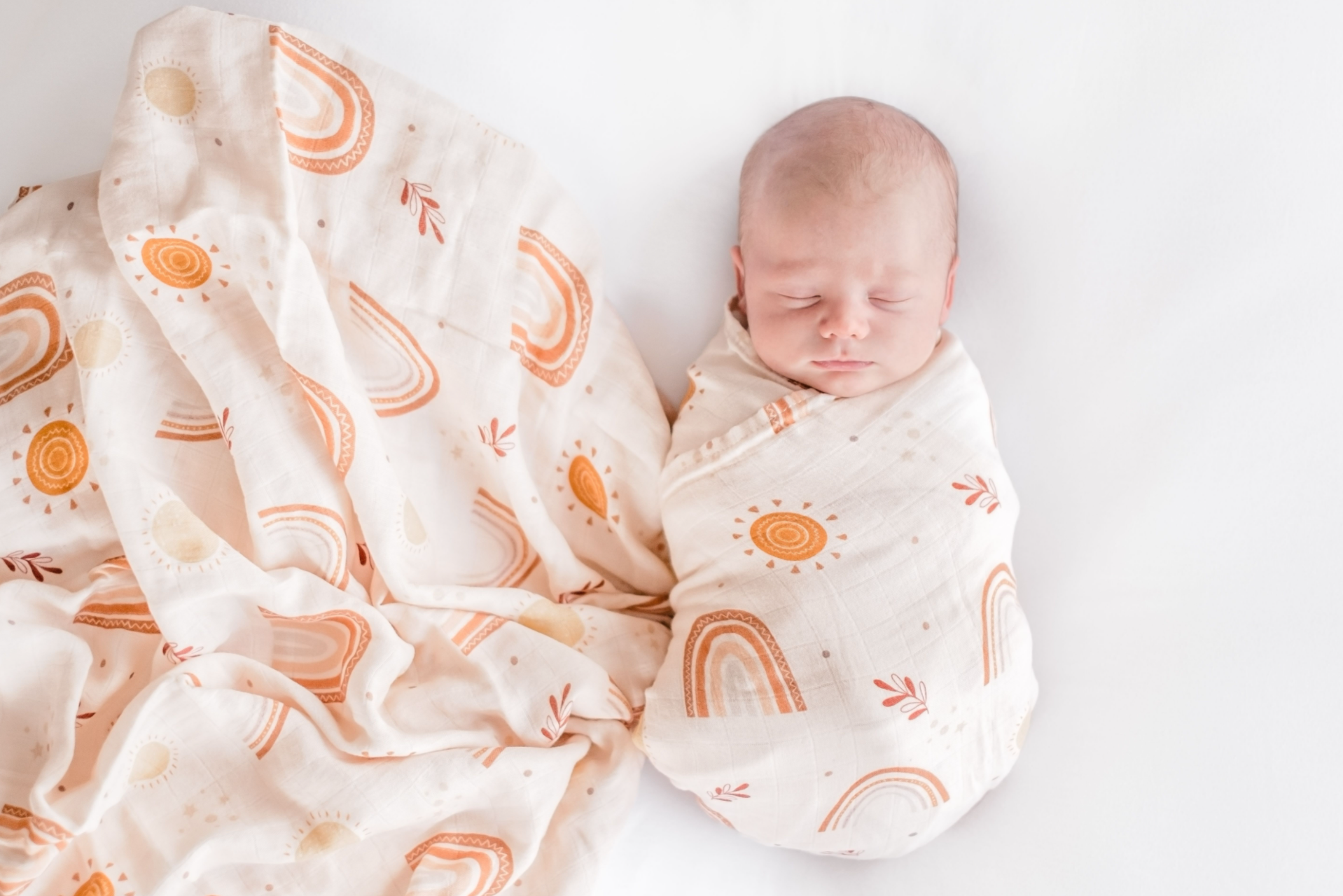 Rainbow Bamboo Muslin Wrap Colorful Comfort for Your Baby