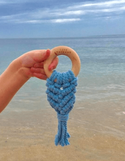 Ocean Blue Macrame Teether - Bubba Bump