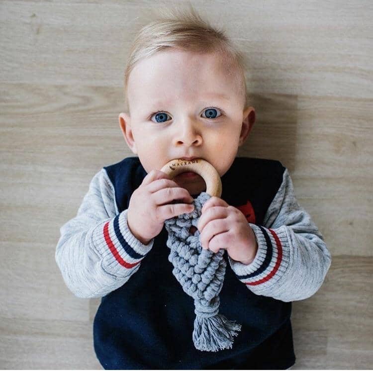 Dusk Grey Macrame Teether - Bubba Bump