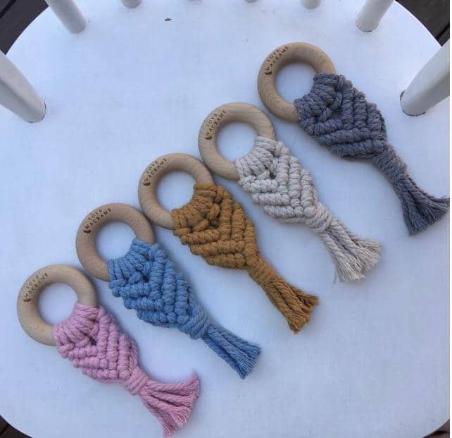 Dusk Grey Macrame Teether - Bubba Bump
