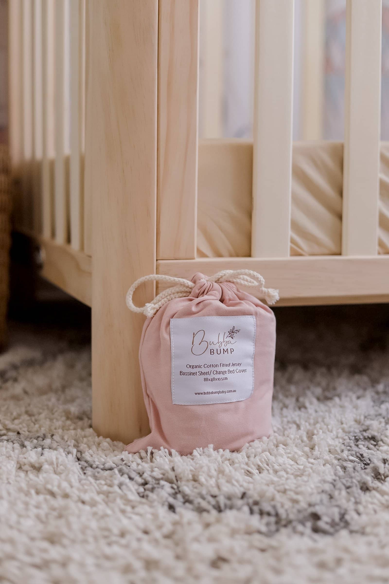 Blush Fitted Organic Cot Sheet - Bubba Bump
