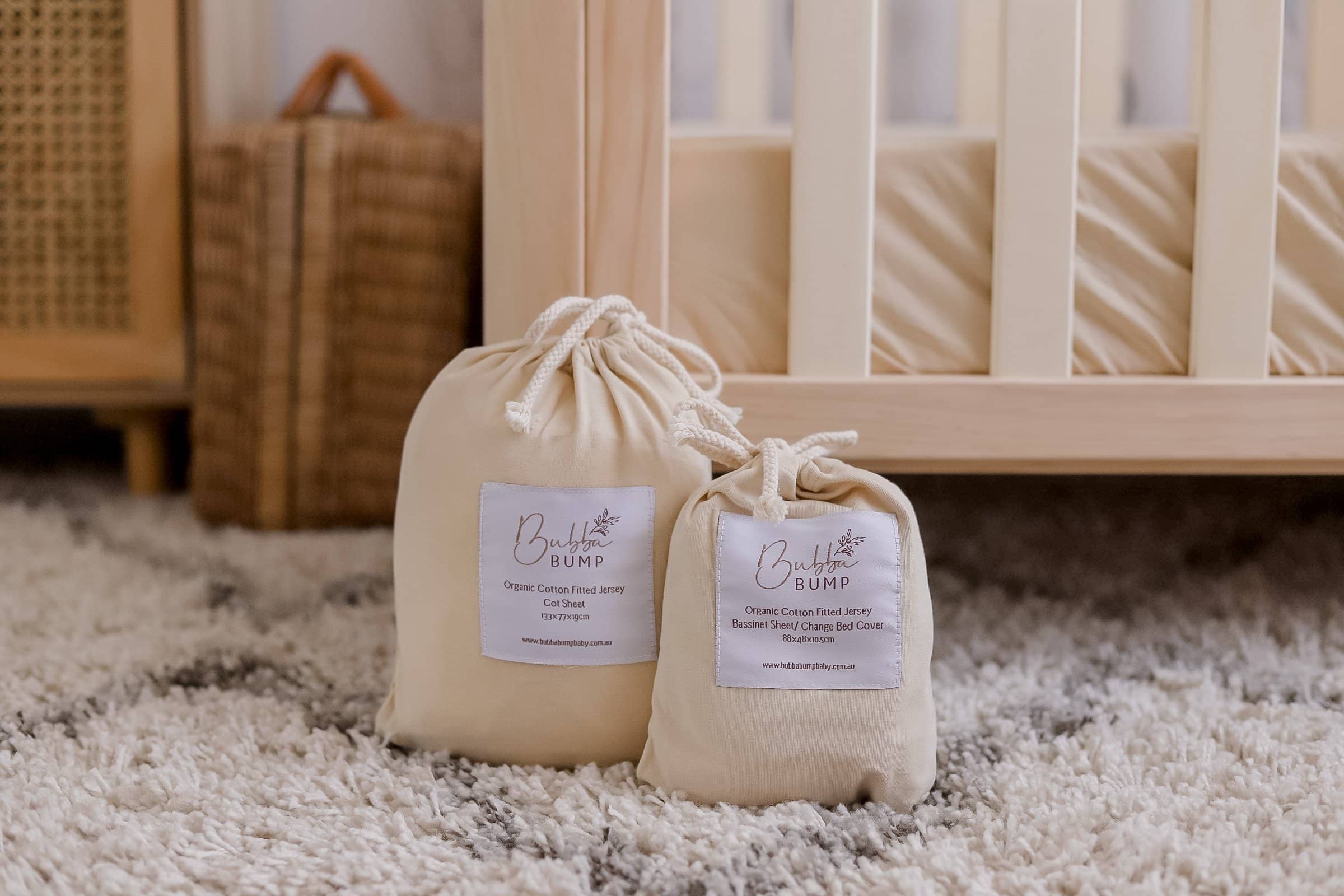 Oatmeal Fitted Organic Bassinet Sheet/ Change Mat Cover - Bubba Bump