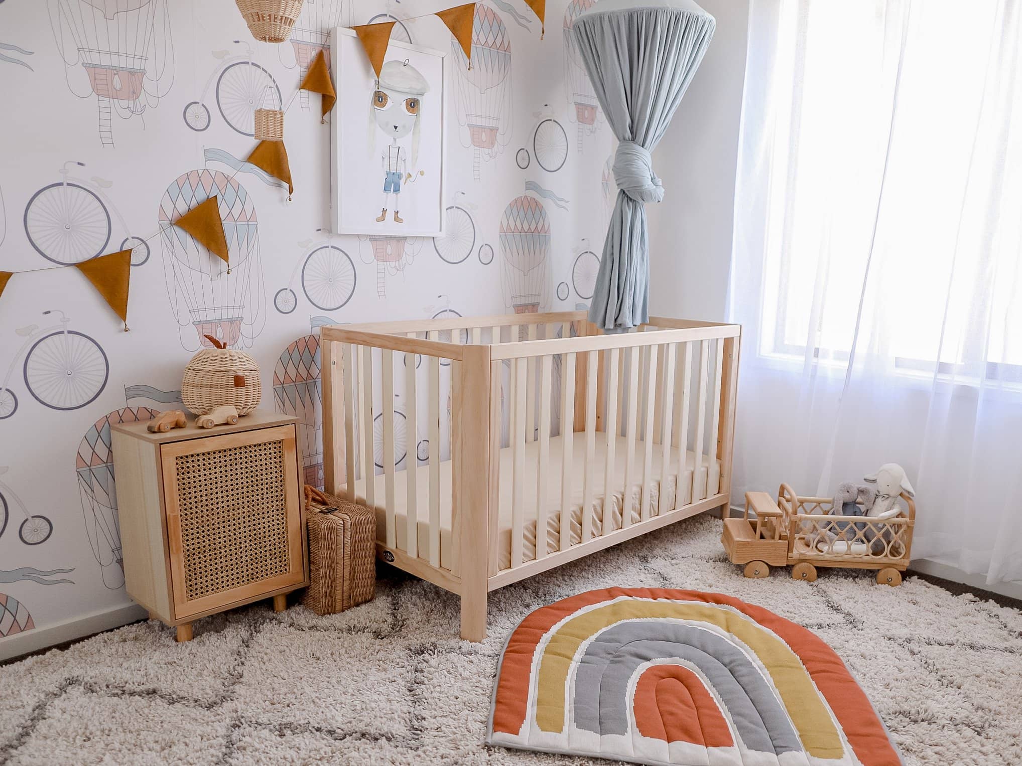 Oatmeal Fitted Organic Cot Sheet - Bubba Bump