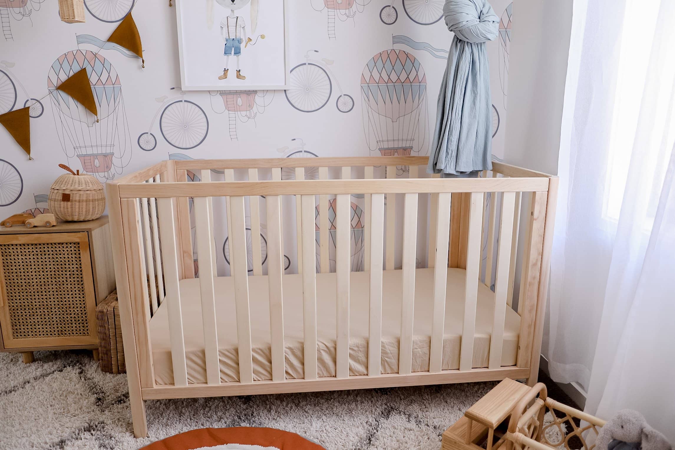 Oatmeal Fitted Organic Cot Sheet - Bubba Bump