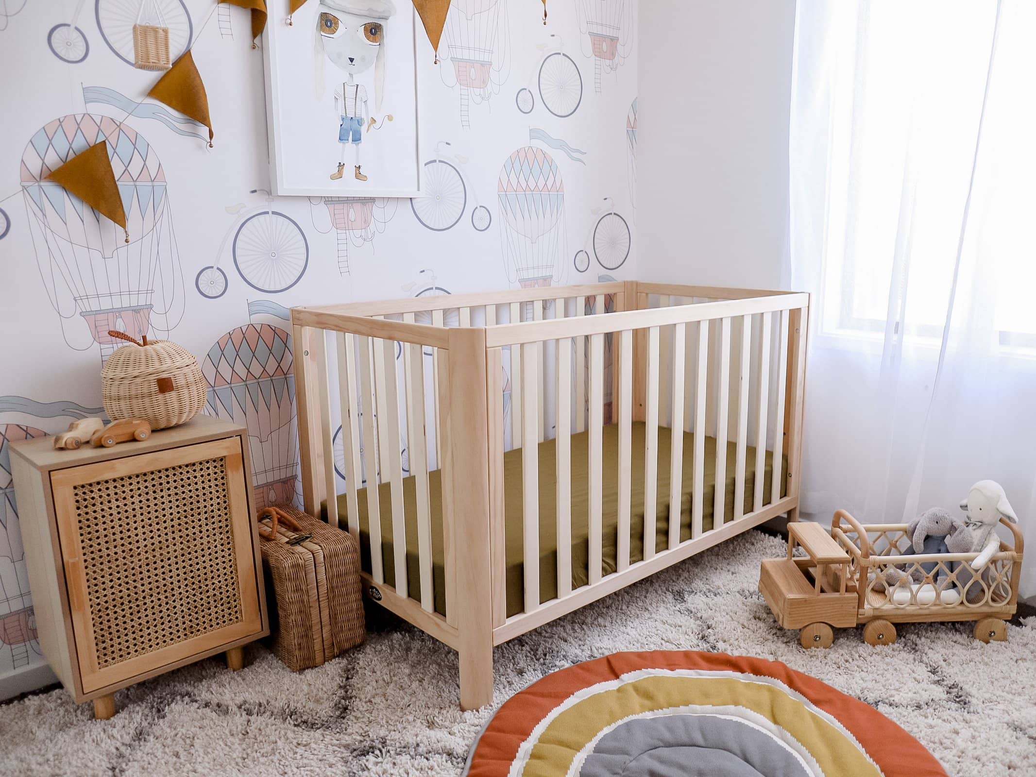 Olive Fitted Organic Cot Sheet - Bubba Bump