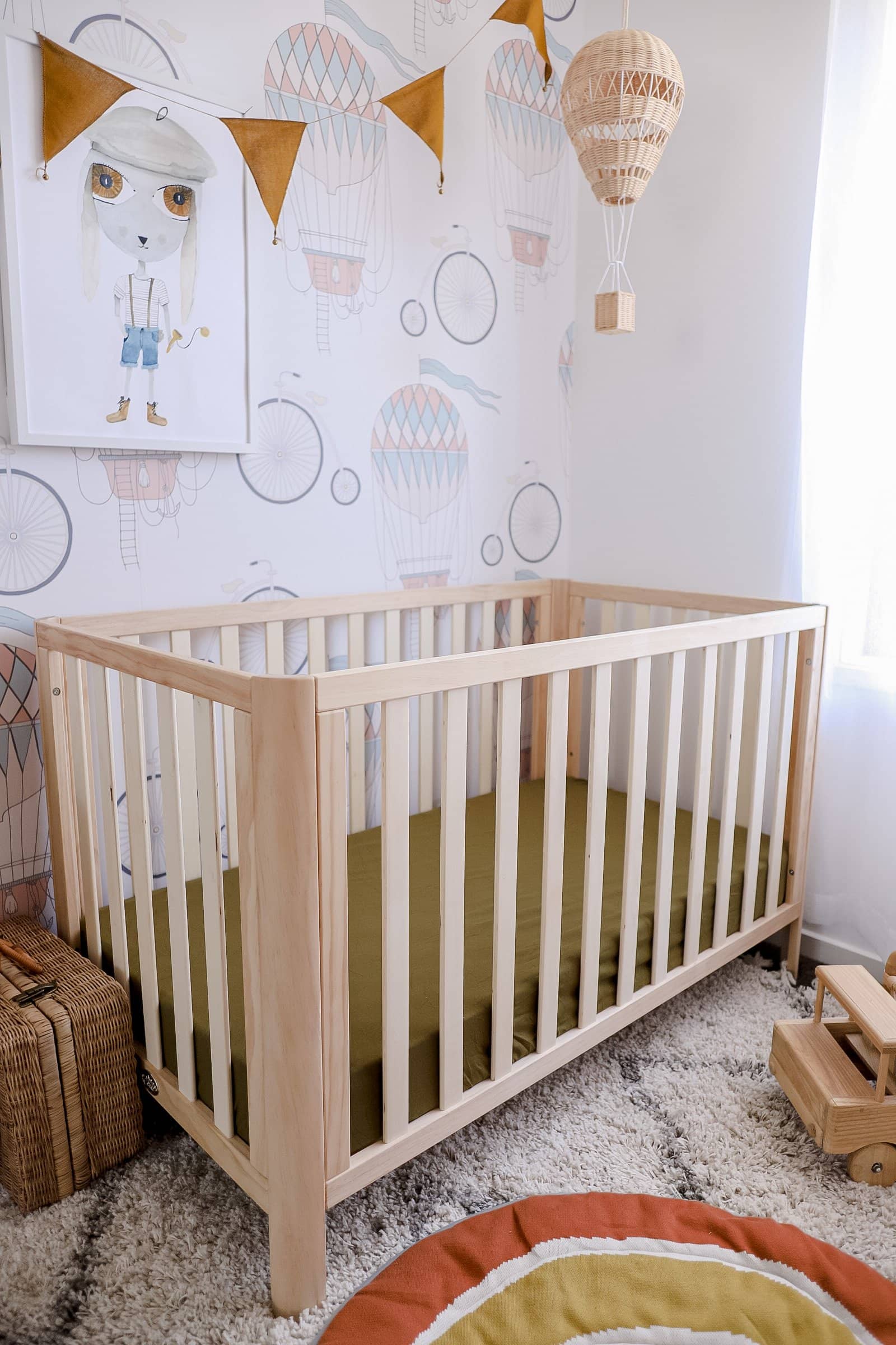 Olive Fitted Organic Cot Sheet - Bubba Bump