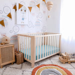 Duck Egg Blue Fitted Organic Cot Sheet - Bubba Bump