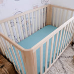 Duck Egg Blue Fitted Organic Cot Sheet - Bubba Bump