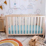 Duck Egg Blue Fitted Organic Cot Sheet - Bubba Bump