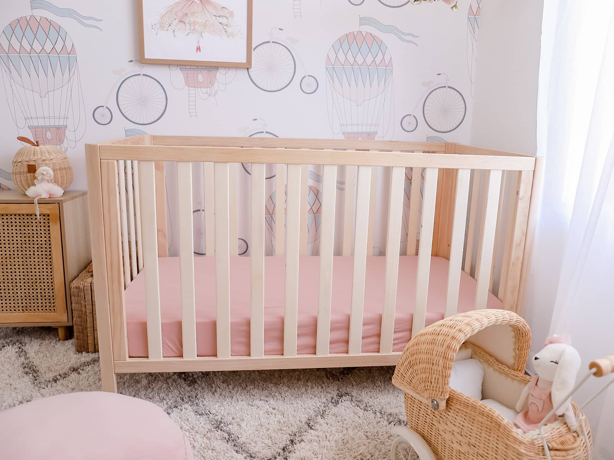 Blush Fitted Organic Cot Sheet - Bubba Bump