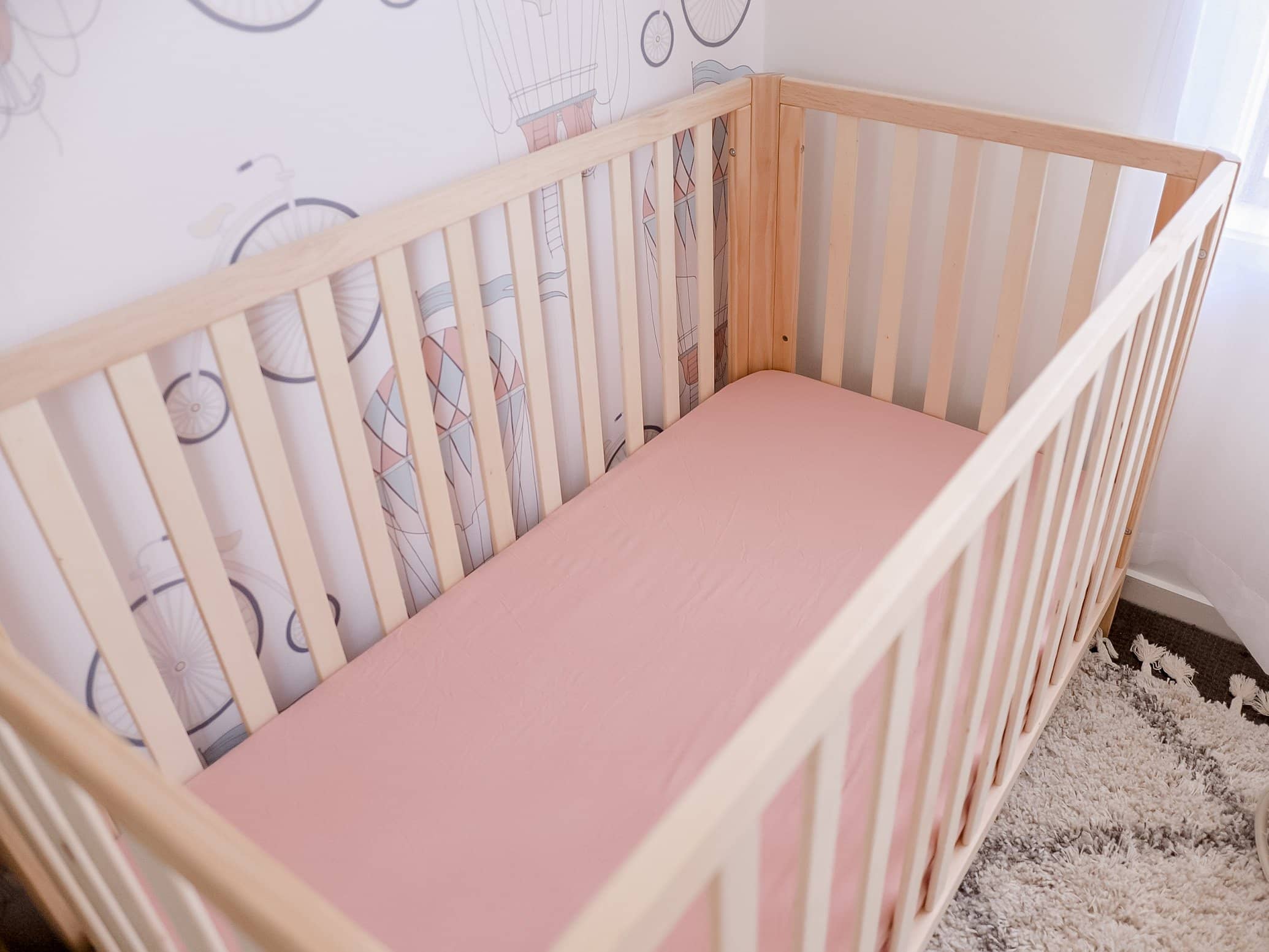Blush Fitted Organic Cot Sheet - Bubba Bump