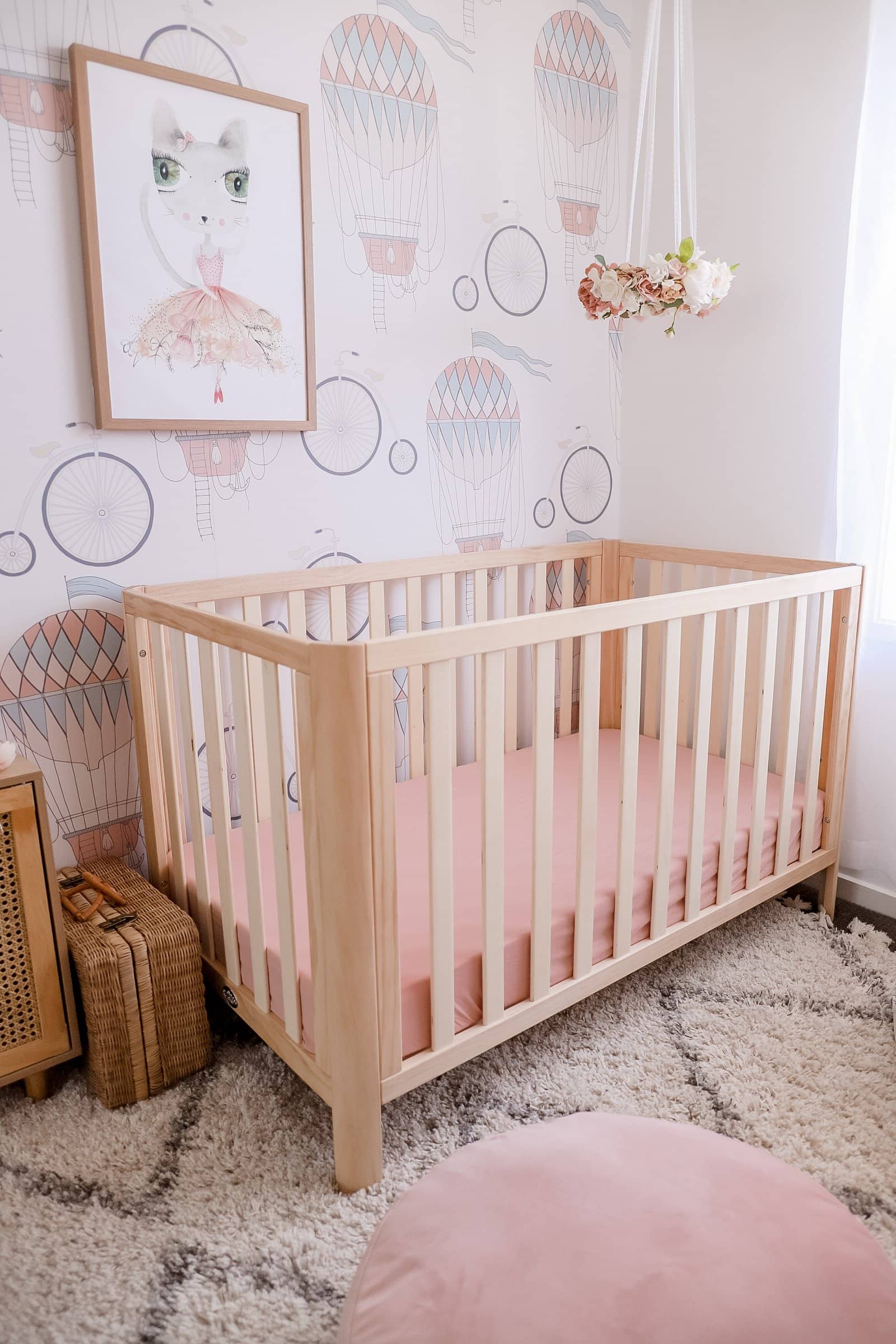 Blush Fitted Organic Cot Sheet - Bubba Bump