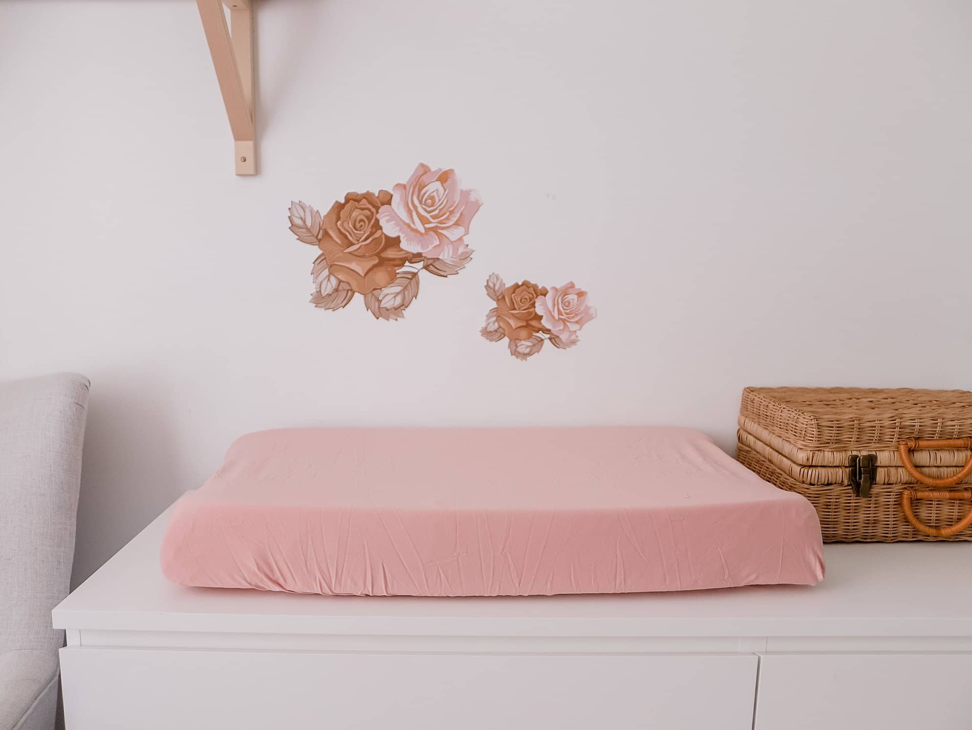 Blush Fitted Organic Bassinet Sheet/ Change Mat Cover - Bubba Bump