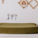 Olive Fitted Organic Bassinet Sheet/ Change Mat Cover - Bubba Bump