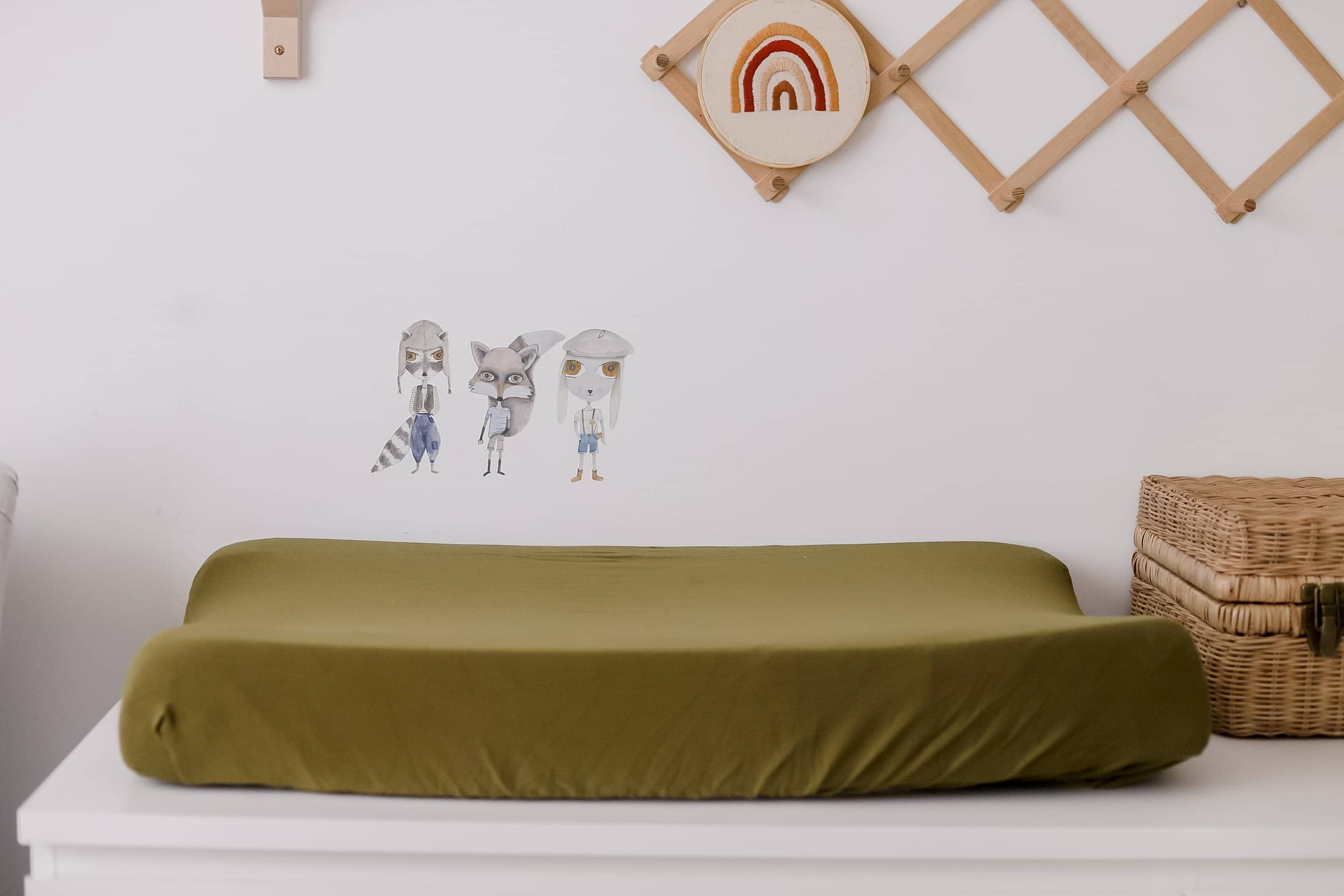 Olive Fitted Organic Sheet Change Mat Cover