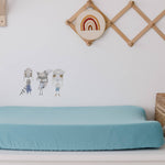 Duck Egg Blue Fitted Organic Bassinet Sheet/ Change Mat Cover - Bubba Bump
