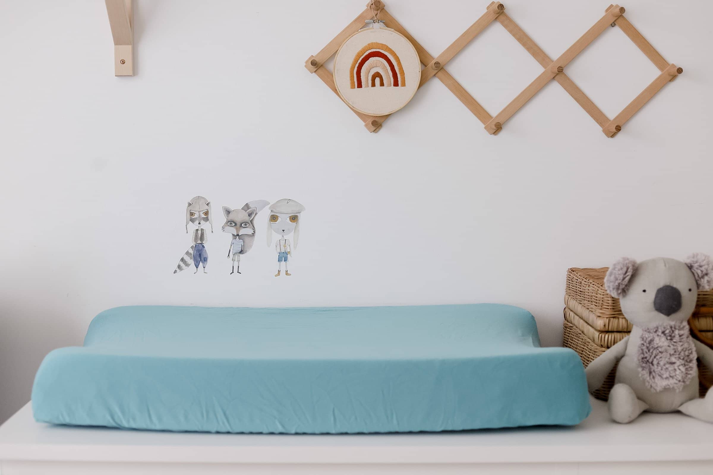 Duck Egg Blue Fitted Organic Bassinet Sheet/ Change Mat Cover - Bubba Bump