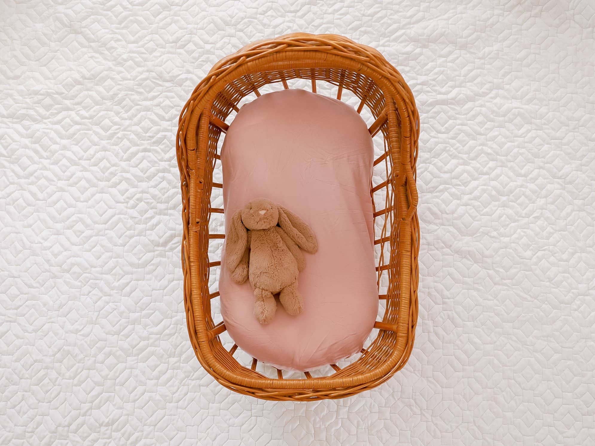 Blush Fitted Organic Bassinet Sheet/ Change Mat Cover - Bubba Bump