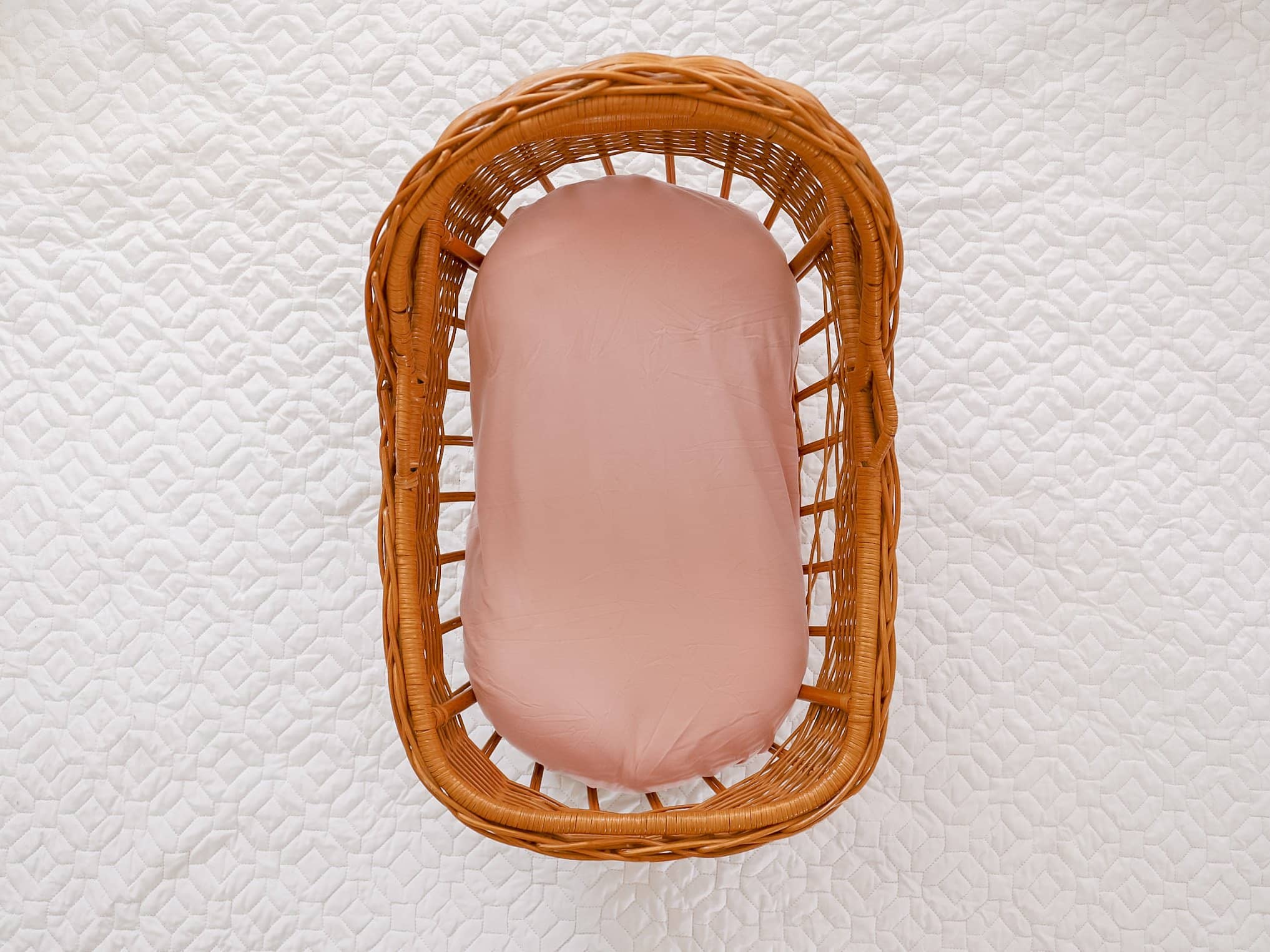 Blush Fitted Organic Bassinet Sheet/ Change Mat Cover - Bubba Bump