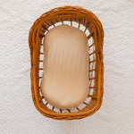 Oatmeal Fitted Organic Bassinet Sheet/ Change Mat Cover - Bubba Bump