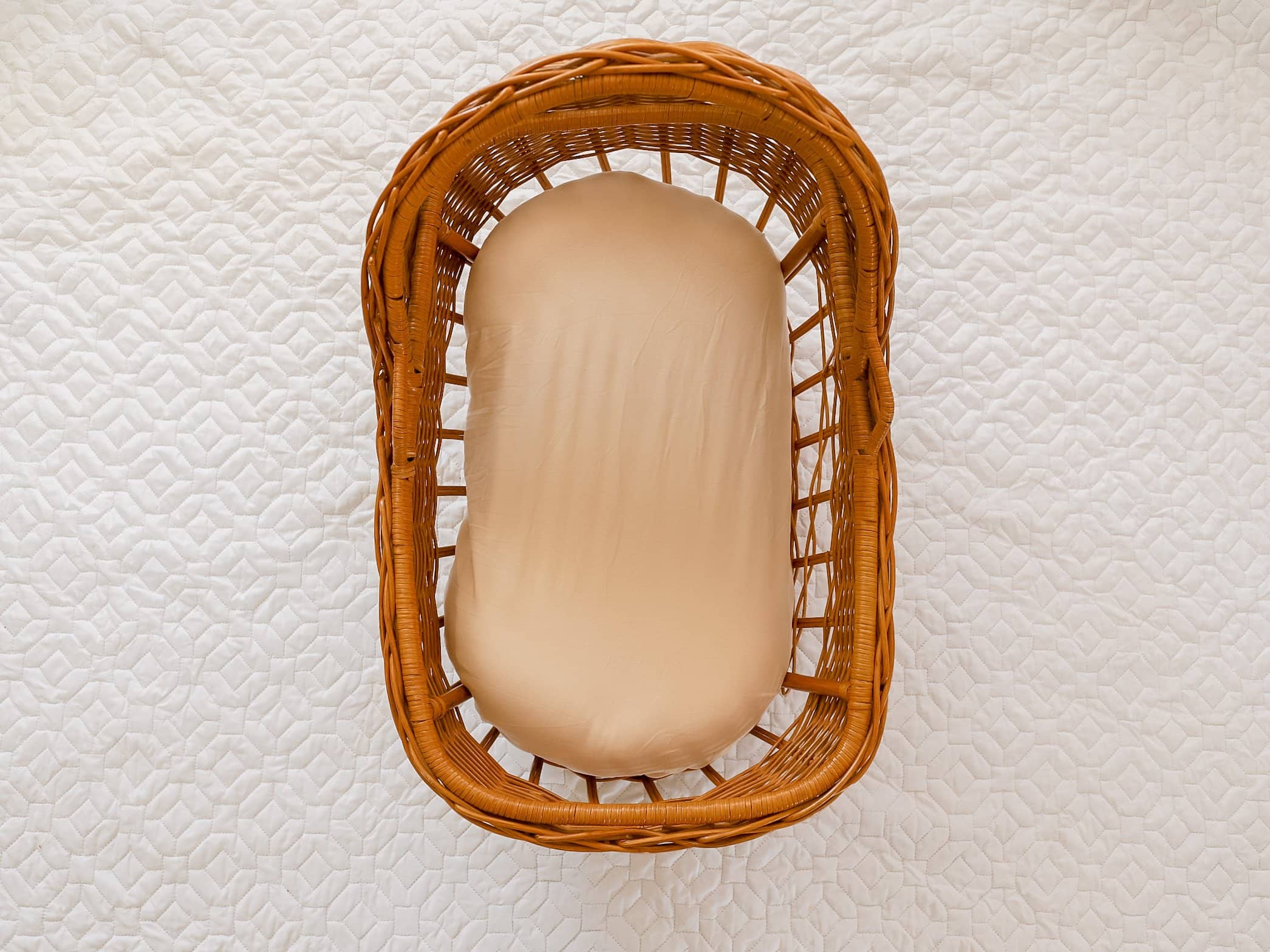 Oatmeal Fitted Organic Bassinet Sheet/ Change Mat Cover - Bubba Bump