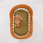 Olive Fitted Organic Bassinet Sheet/ Change Mat Cover - Bubba Bump