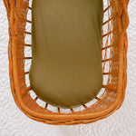 Olive Fitted Organic Bassinet Sheet/ Change Mat Cover - Bubba Bump