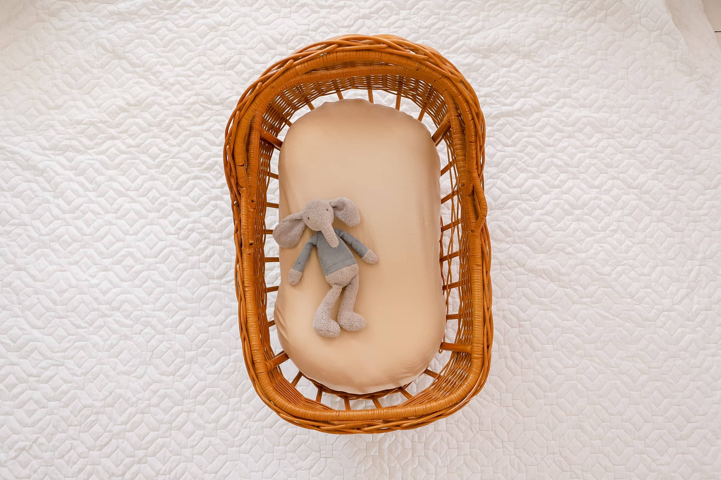 Oatmeal Fitted Organic Bassinet Sheet/ Change Mat Cover - Bubba Bump