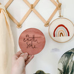 Earth Side Wooden Birth Announcement Disc - Bubba Bump