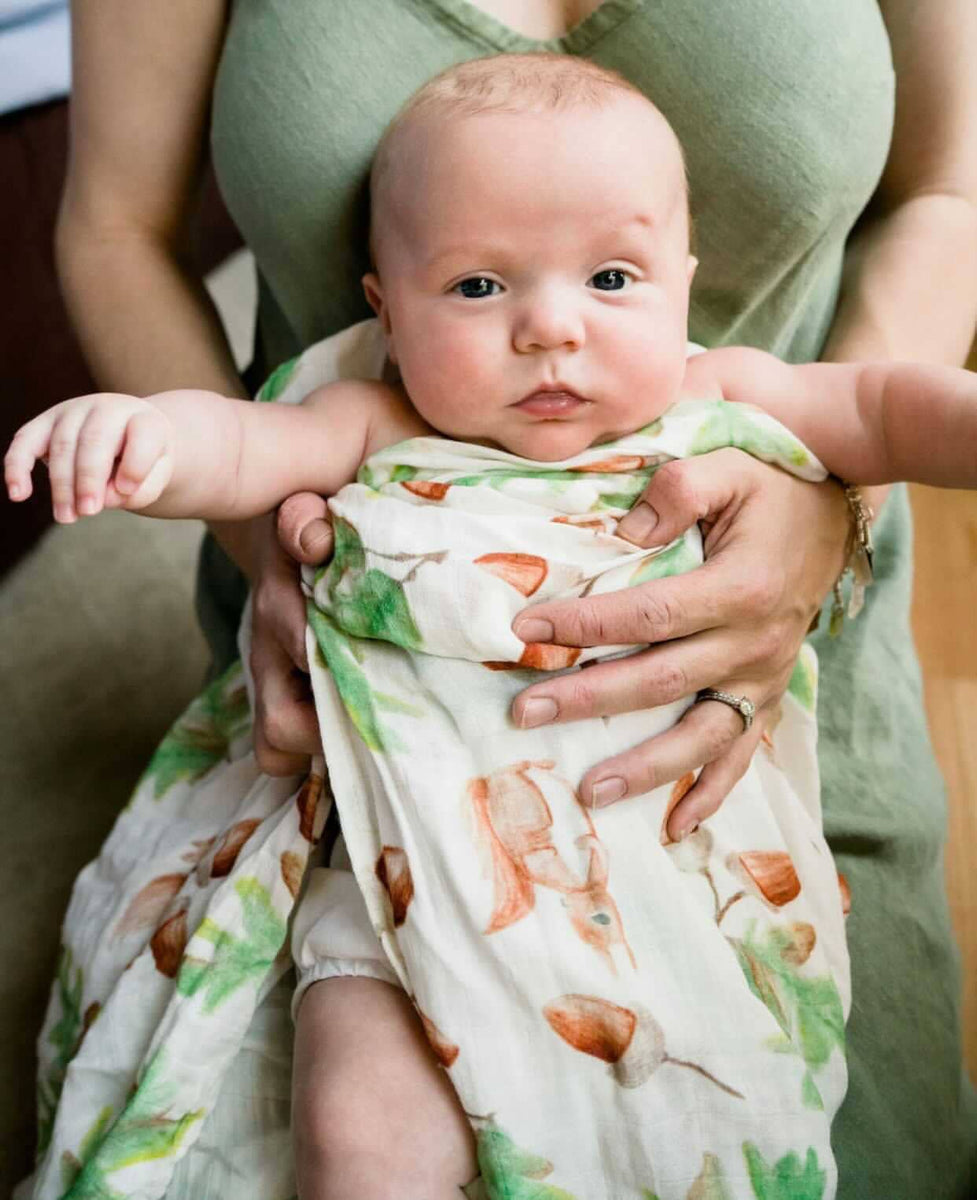 Muslin Baby Wrap Woodland Bamboo Swaddle Bubba Bump