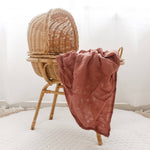 Tansy (Dusty Rose) Bamboo Muslin Wrap - Bubba Bump