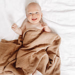Cocoa Bamboo Muslin Wrap - Bubba Bump